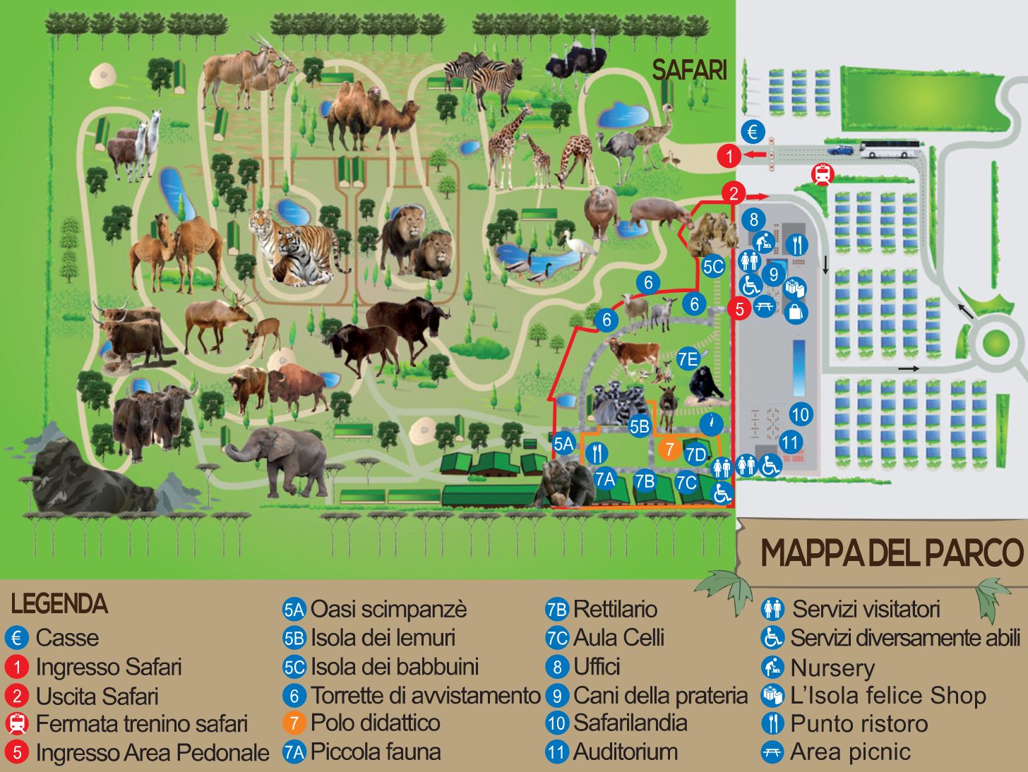 mappa safari park ravenna